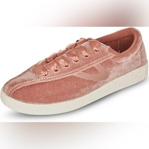 NWT - Tretorn / 9.5 / Pink Velvet Sneakers / Ribbon Laces / 80s 90s Y2K / Preppy